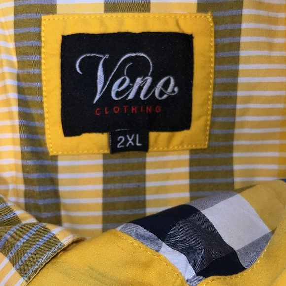Veno Clothing Cotton Striped Button Shirt 2XL - Picture 6 of 8